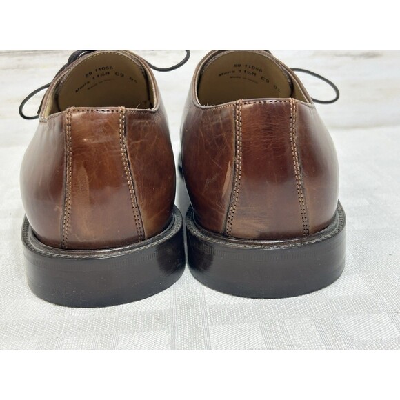 J Johnston Murphy Brown Leather Oxford Toe Cap Dress Shoes Size 11.5 M COMFORT